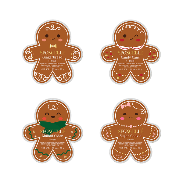 Spongellé - Gingerbread Holiday Buffer Assorted Pack Christmas Gift 