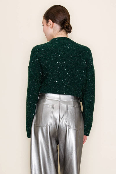 GeeGee x Lovelo - Glitter Knit Sweater OT51787: Hunter Green / L