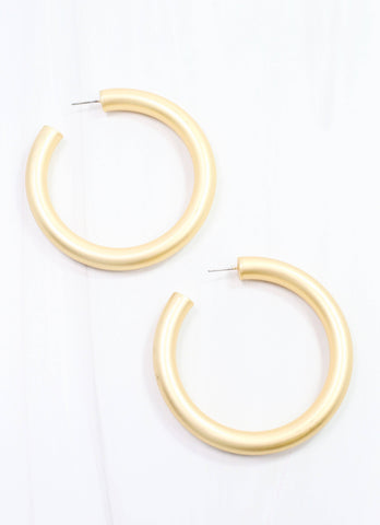 Caroline Hill - Chantell Hoop Earring Matte Gold: Default