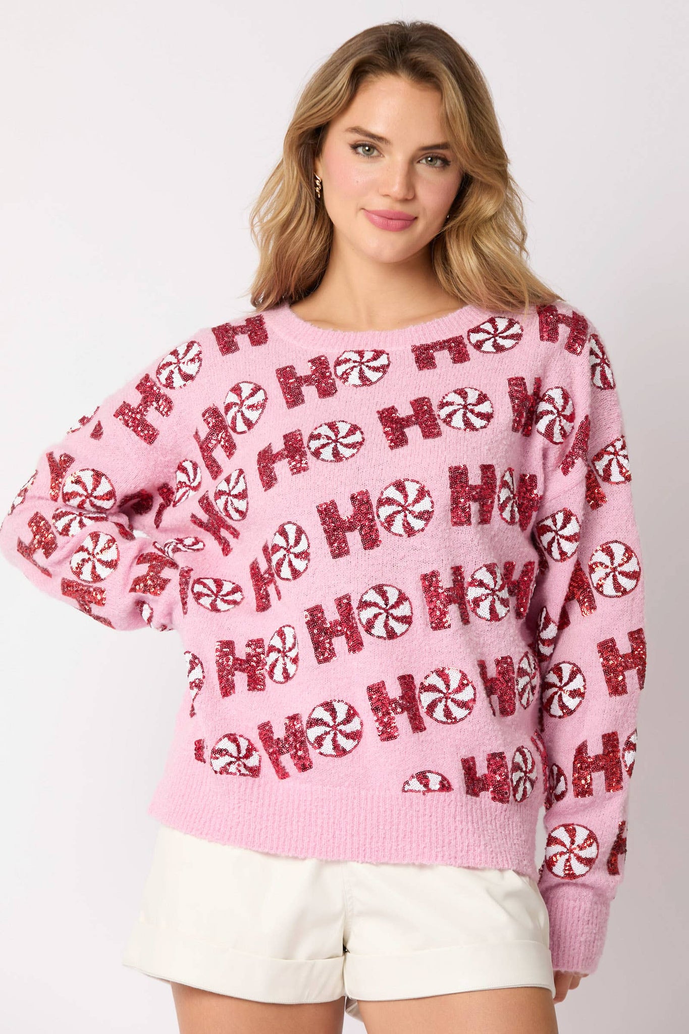 Fantastic Fawn - Pull Over Sweater with Hohoho - Preorders: LT PINK / S
