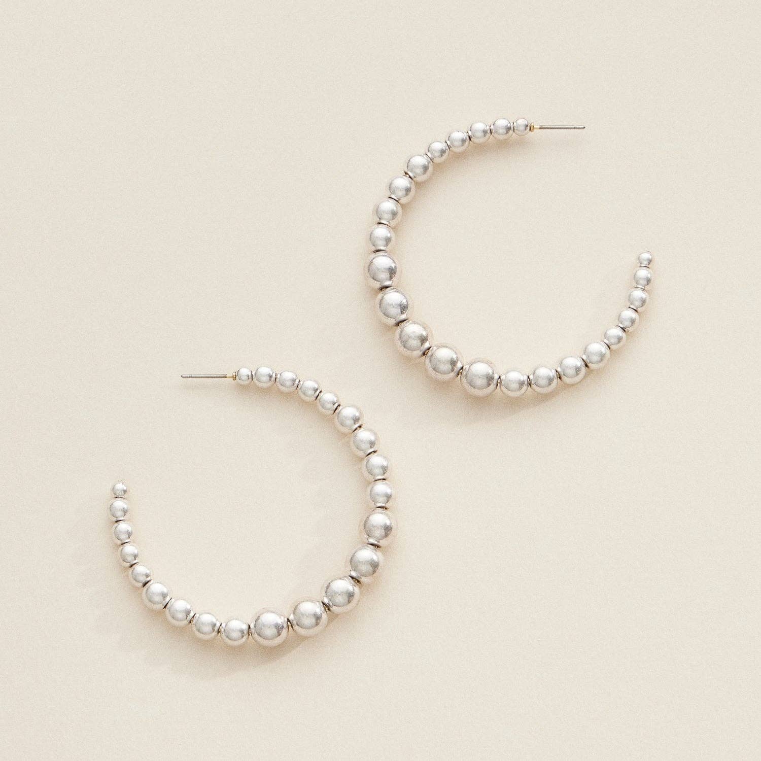 Elegant Beaded Hoop Earrings