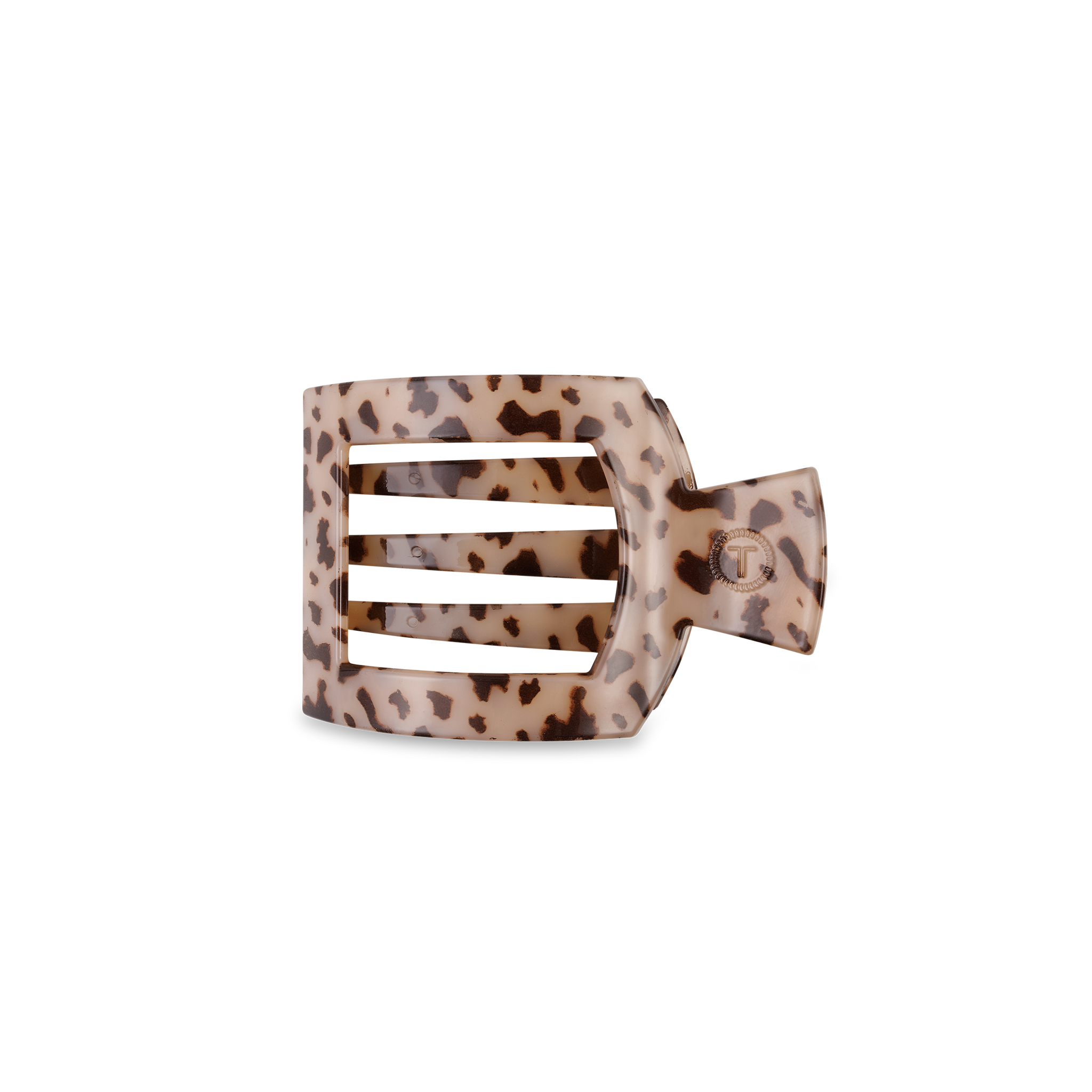 TELETIES - Square Flat Hair Clip | Small | Blonde Tortoise