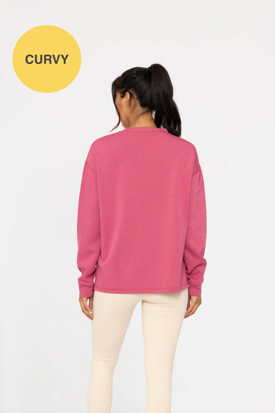 Mono B - CURVY Elevated Oversized Crew Neck: FOG / 1XL:2XL:3XL (2:2:2)