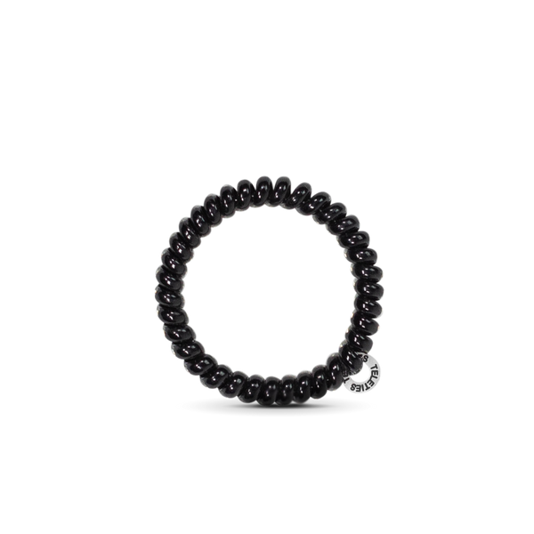 TELETIES - Spiral Hair Coils | Small | Jet Black Hair Ties