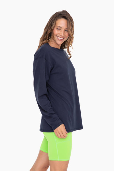 Mono B - Organic Cotton Long Sleeve Boyfriend Tee: WHITE / S:M:L (2:2:2)