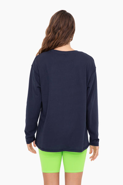 Mono B - Organic Cotton Long Sleeve Boyfriend Tee: WHITE / S:M:L (2:2:2)