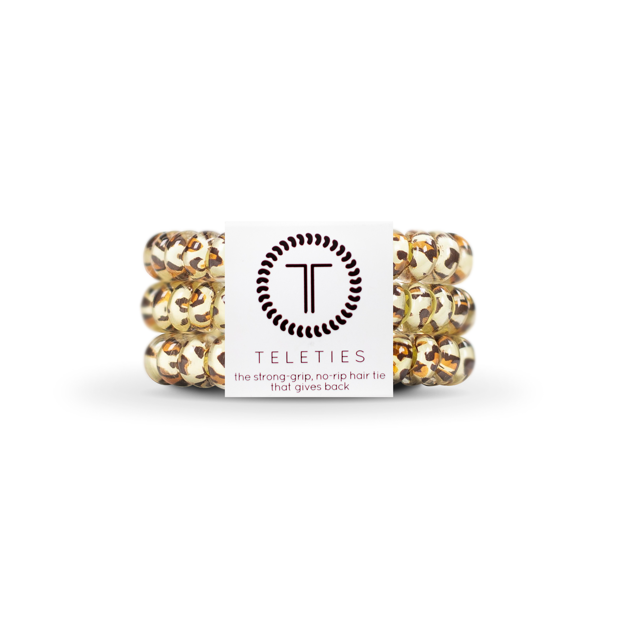 TELETIES - Spiral Hair Coils | Small | Leopard Hair Ties