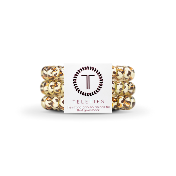 TELETIES - Spiral Hair Coils | Small | Leopard Hair Ties