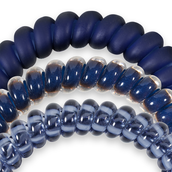 TELETIES - Spiral Hair Coils | Small | Nightfall Navy Hair Ties