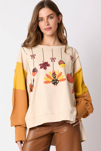Fantastic Fawn - French Terry Color Block Pull Over