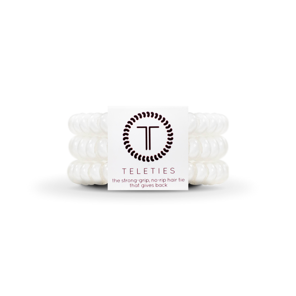 TELETIES - Spiral Hair Coils | Small | Coconut White Hair Ties: Small