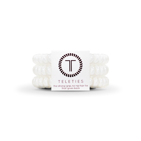 TELETIES - Spiral Hair Coils | Small | Coconut White Hair Ties: Small