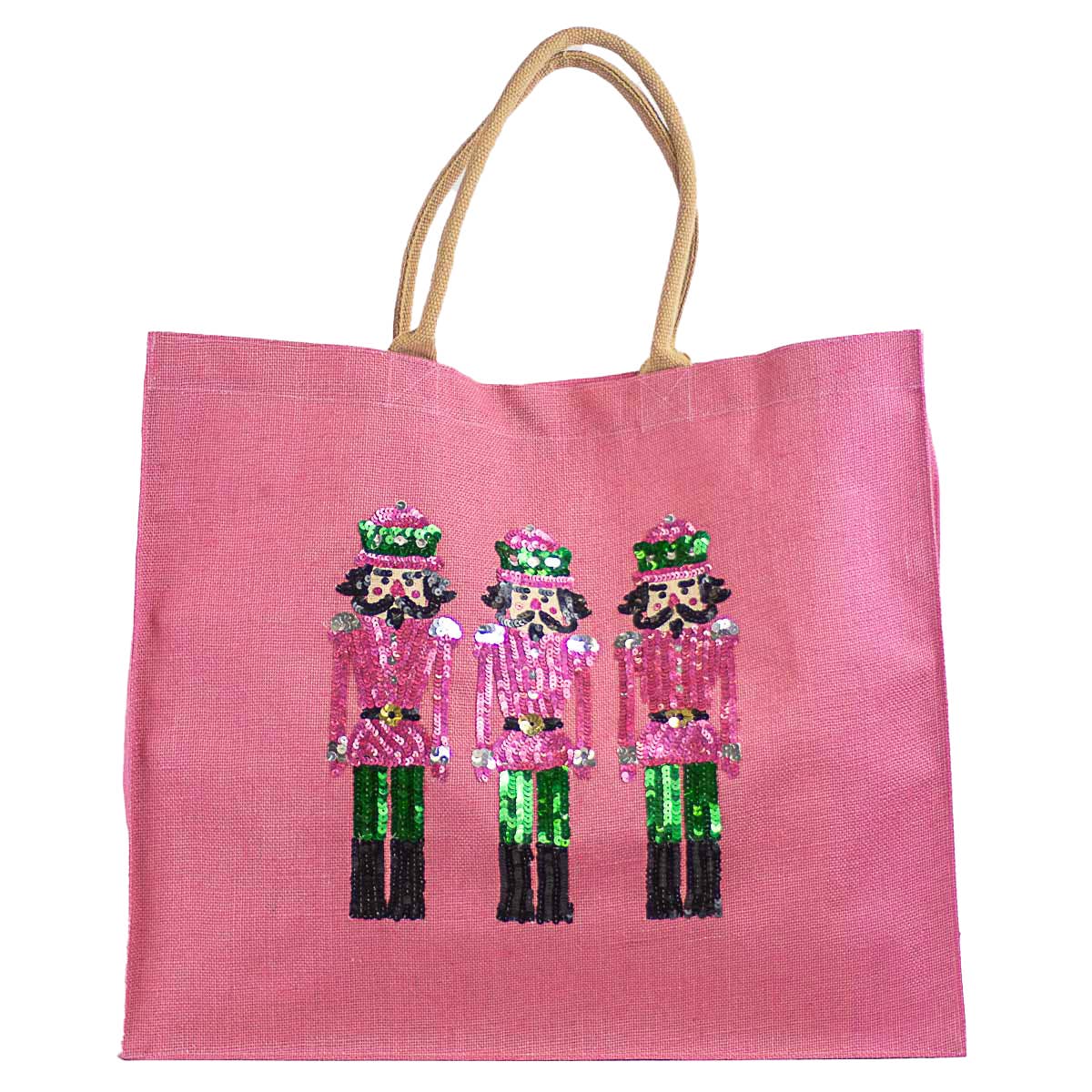 The Royal Standard - Nutcracker Sequin Carryall Tote   Pink/Multi   22x19x8