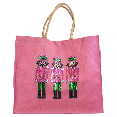 The Royal Standard - Nutcracker Sequin Carryall Tote   Pink/Multi   22x19x8