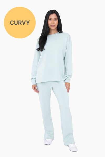 Mono B - CURVY Elevated Oversized Crew Neck: FOG / 1XL:2XL:3XL (2:2:2)