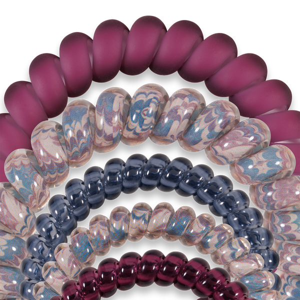 TELETIES - Spiral Hair Coils | Mix Pack | Purple Haze Hair Ties