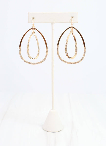 Caroline Hill - Marvin CZ Drop Earring Gold: Default