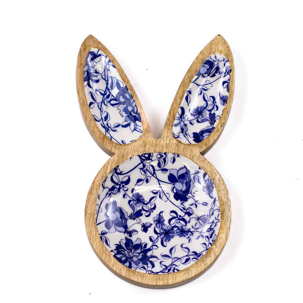 The Royal Standard - Bella Bunny Serving Dish   Natural/Blue/White   6.25x11.5