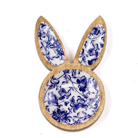 The Royal Standard - Bella Bunny Serving Dish   Natural/Blue/White   6.25x11.5