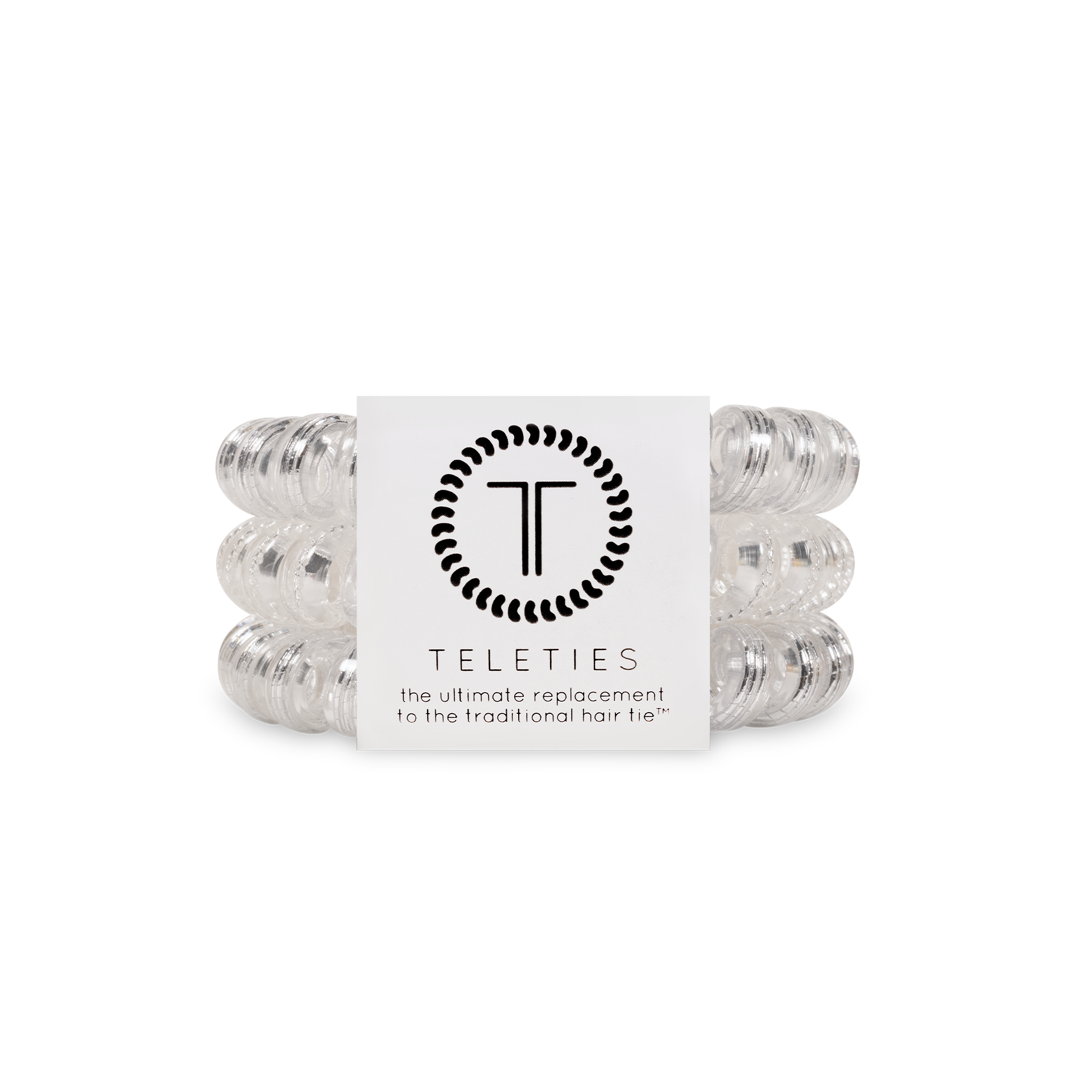 TELETIES - Spiral Hair Coils | Large | Silver Slay Hair Ties
