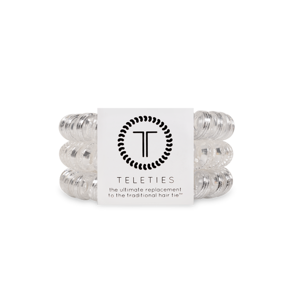 TELETIES - Spiral Hair Coils | Large | Silver Slay Hair Ties