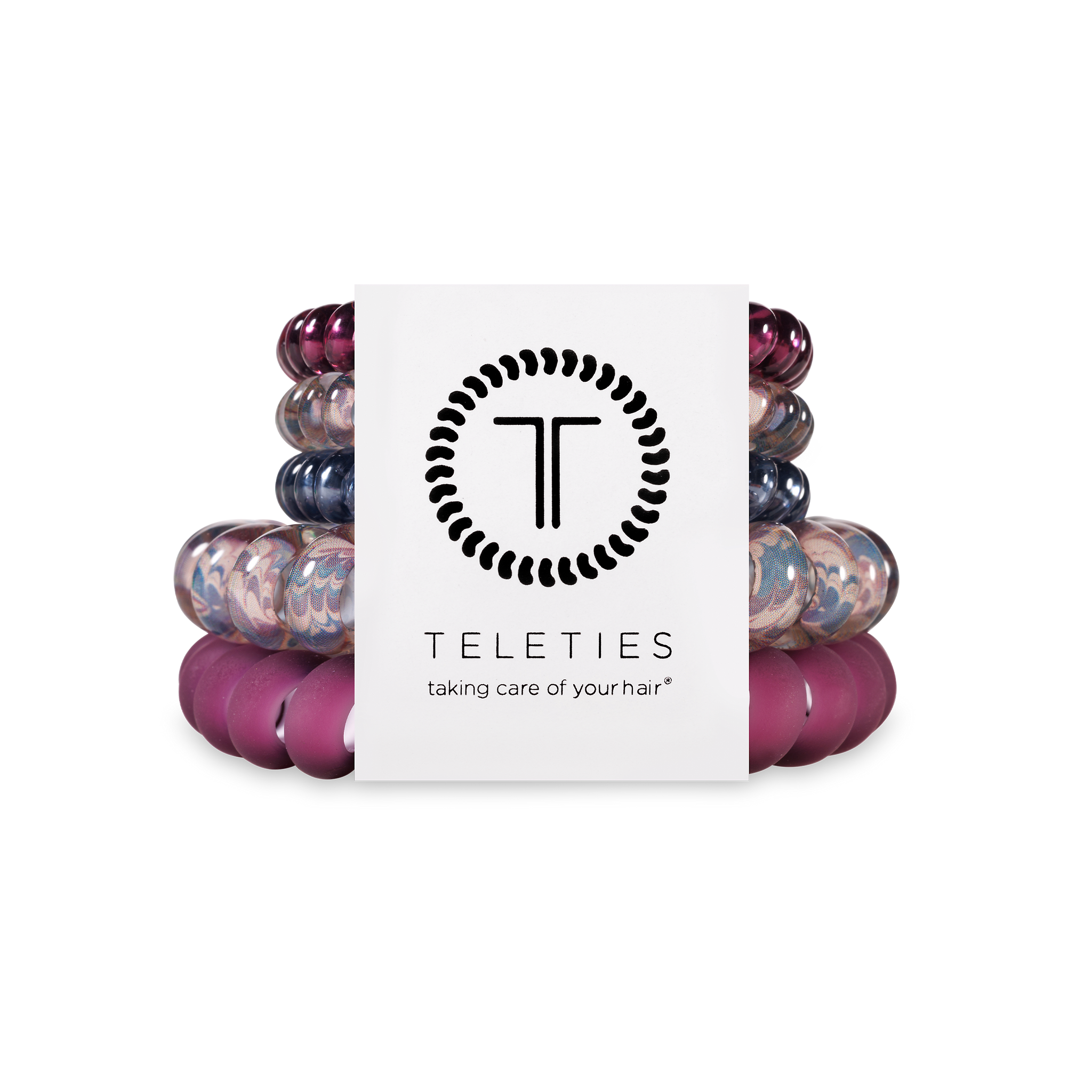 TELETIES - Spiral Hair Coils | Mix Pack | Purple Haze Hair Ties