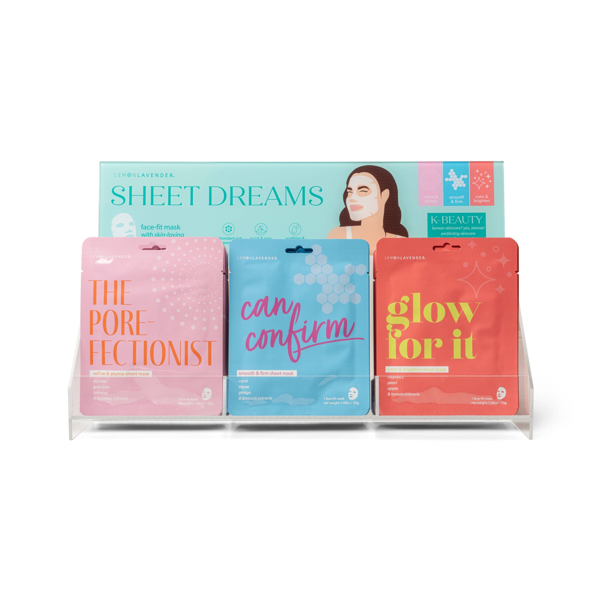 DM Merchandising - Lemon Lavender Sheet Dreams Face Masks Assortment