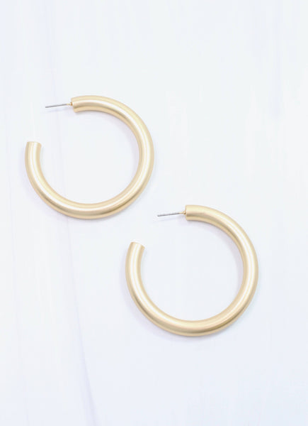 Caroline Hill - Perrineau Hoop Earring Matte Gold: Default