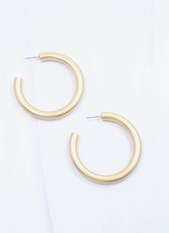 Caroline Hill - Perrineau Hoop Earring Matte Gold: Default