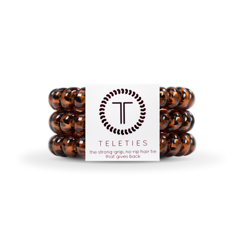 TELETIES - Spiral Hair Coils | Large | Tortoise Hair Ties