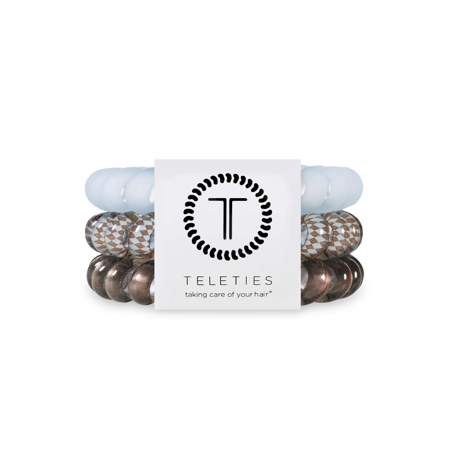 TELETIES - Spiral Hair Coils | Large | Truly Taupe Hair Ties