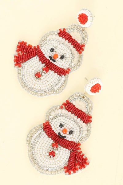 Sophia Collection - Christmas Scarfed Snowman Post Earrings