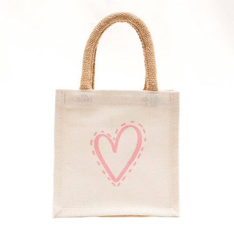 The Royal Standard - Take Heart Petite Gift Tote   White/Pink   7x7x5