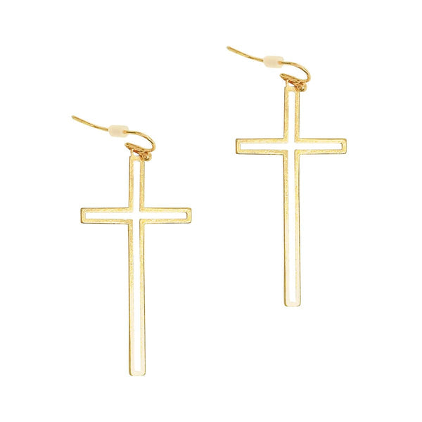 Viv&Lou - Gold Forgiven Cross Earrings