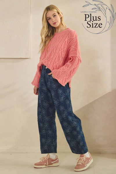 GeeGee x Lovelo - Plus Oversize Pullover OT51980PL: Dusty Pink / 2XL