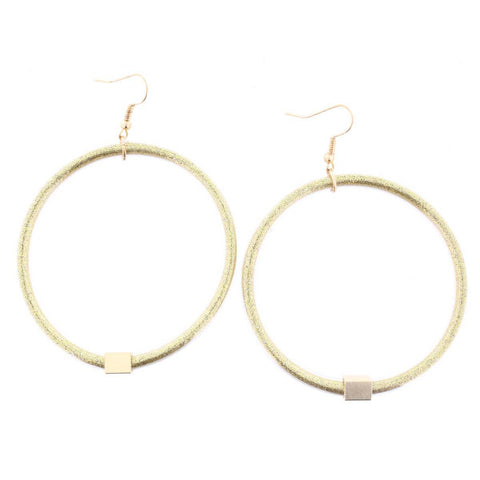 Jane Marie - Gold Glitter with Gold Station Hoop Earring