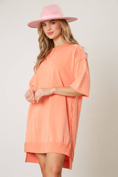 Fantastic Fawn - French Terry Tunic Dress: BLUE / S