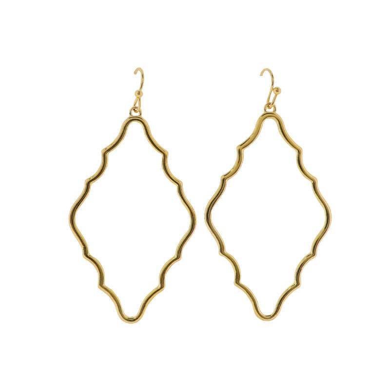 Jane Marie - 18K Gold Plated Gold Open Filagree Earrings