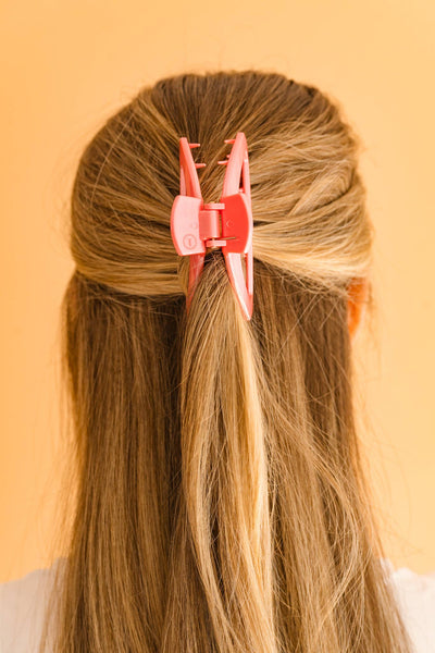 TELETIES - Open Hair Clip | Medium | Calming Coral