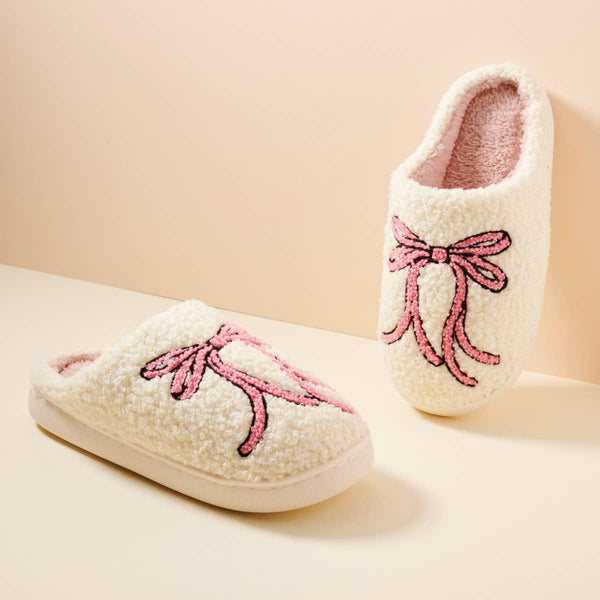 Lilla Haven - Large Ribbons Home Slippers: Pink / Small / 4DL98008