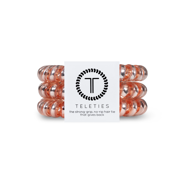 TELETIES - Spiral Hair Coils | Large | Millennial Pink Hair Ties