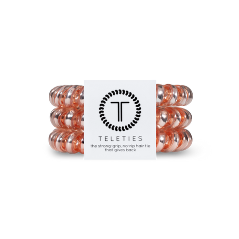 TELETIES - Spiral Hair Coils | Large | Millennial Pink Hair Ties
