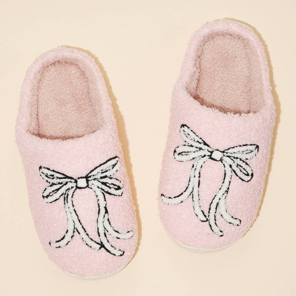 Lilla Haven - Large Ribbons Home Slippers: Pink / Small / 4DL98008