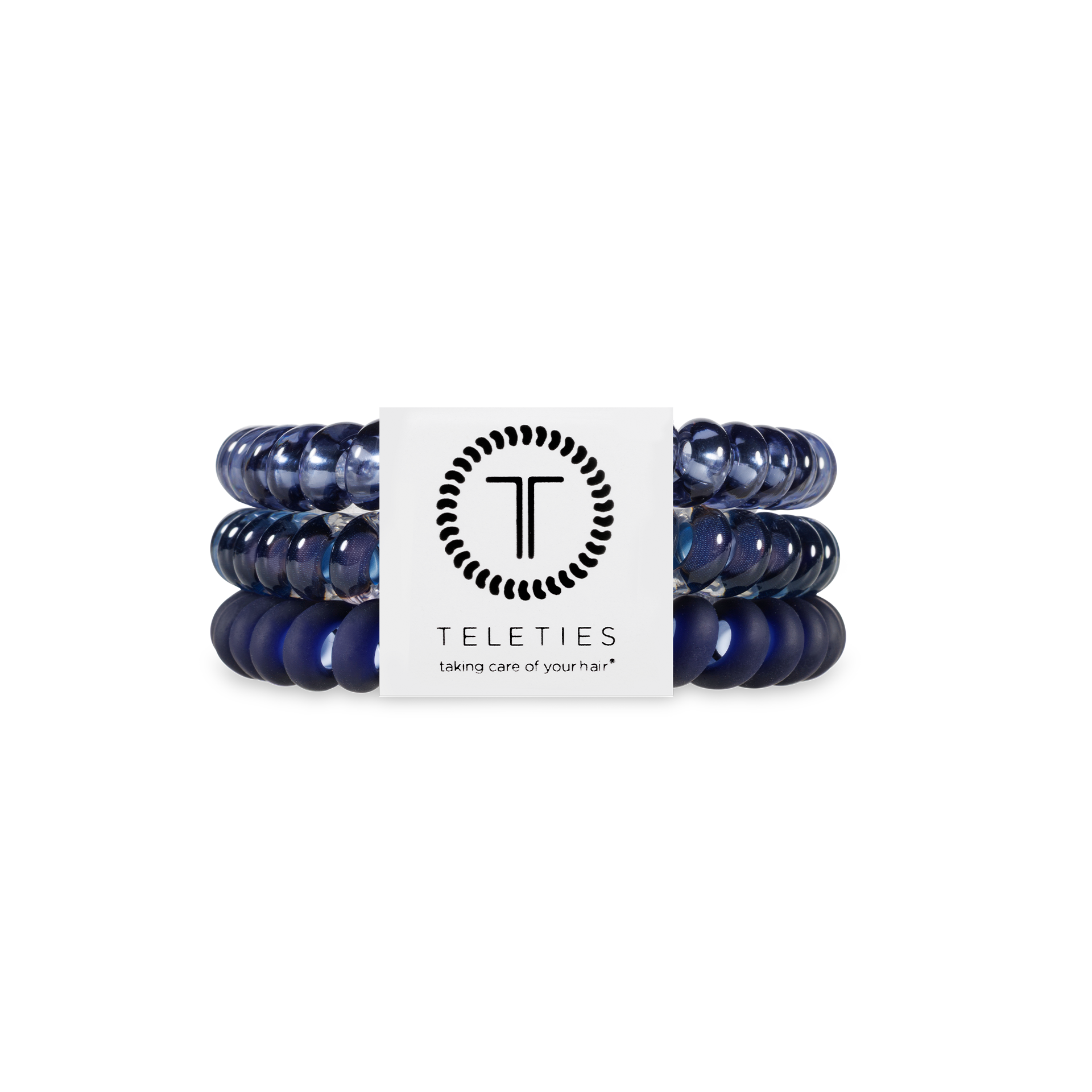 TELETIES - Spiral Hair Coils | Small | Nightfall Navy Hair Ties