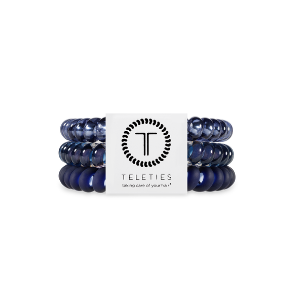 TELETIES - Spiral Hair Coils | Small | Nightfall Navy Hair Ties