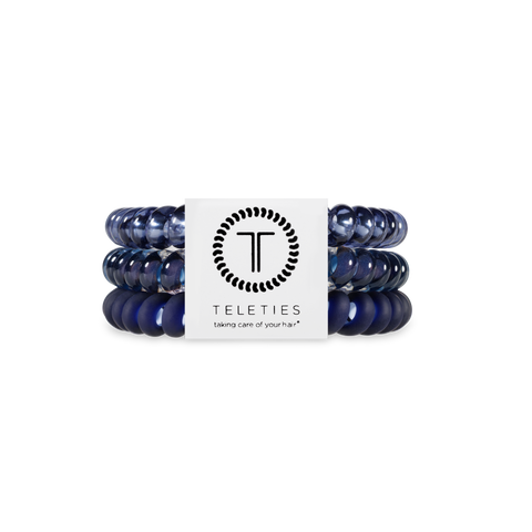 TELETIES - Spiral Hair Coils | Small | Nightfall Navy Hair Ties