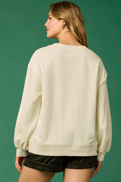 Fantastic Fawn - Christmas Tree Sequins Sweatshirt