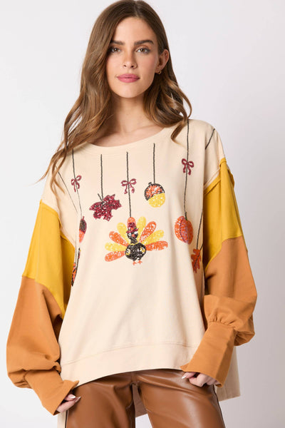 Fantastic Fawn - French Terry Color Block Pull Over