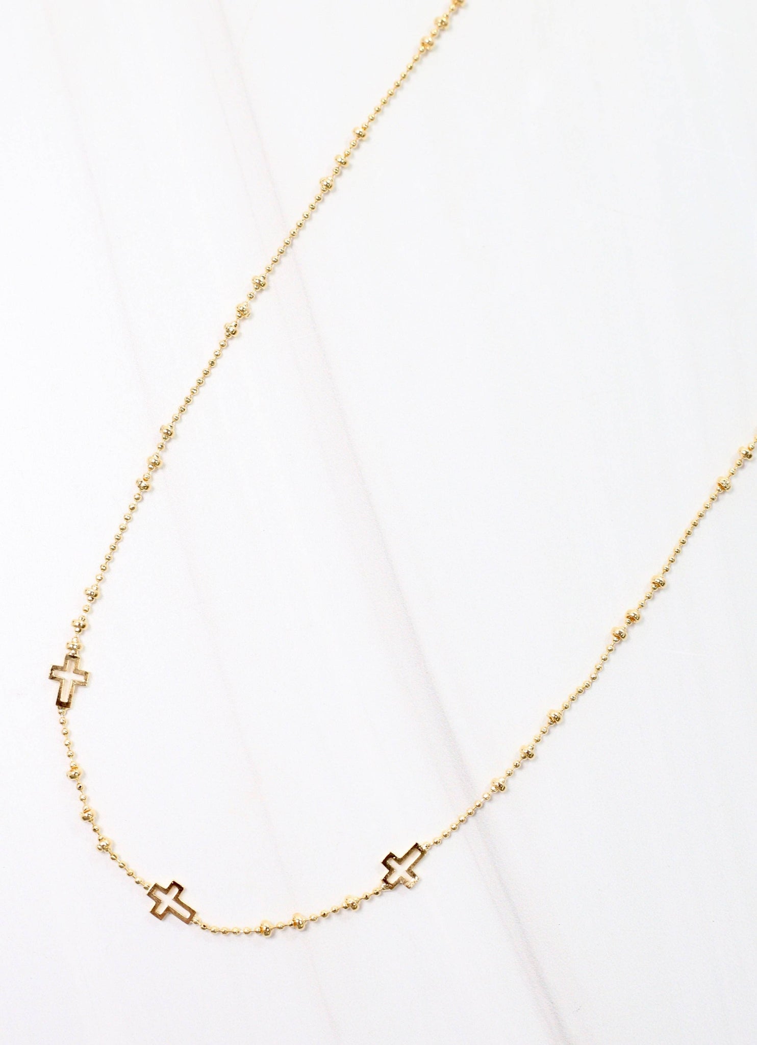 Caroline Hill - Lloyd Cross Necklace Gold: Default