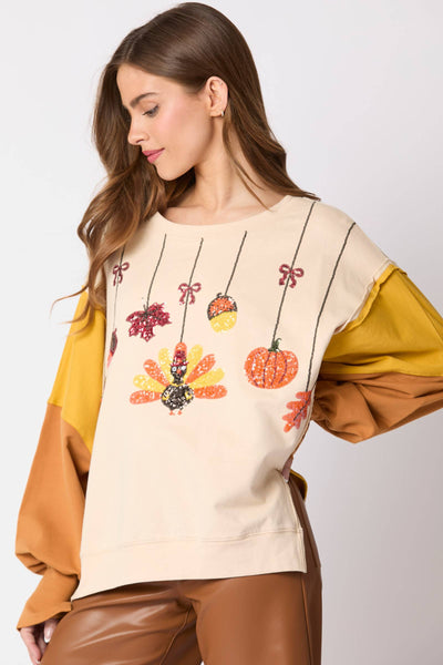 Fantastic Fawn - French Terry Color Block Pull Over